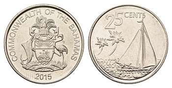 Багамские острова (Багамы) 25 центов 2013 KM 220 сталь плакированная никелем UNC 4698-731