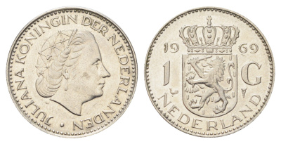 Нидерланды 1 гульден 1969 Юлиана (1948-1980) KM 184a никель 4706-1232