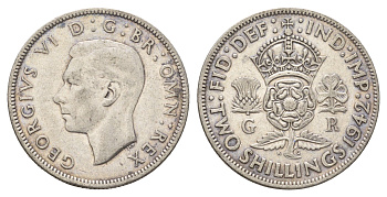 Великобритания 1 флорин = 2 шиллинга 1942 Георг VI (1936-1952) KM 855, Spink 4081 серебро 60-1224