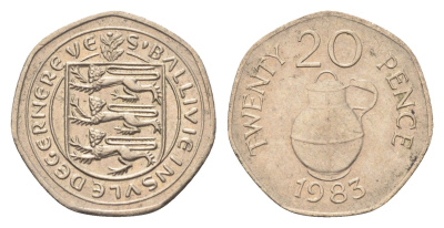 Гернси 20 пенсов 1983 KM 38 медно-никель 4702-738