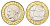 Италия 1000 лир 1998 R, карта европы KM 194 биметалл 4704-1026