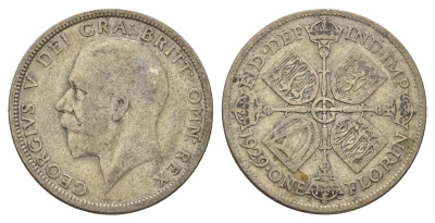 Великобритания 1 флорин = 2 шиллинга 1929 Георг V (1910-1936) KM 834, Spink 4038 серебро 60-1055