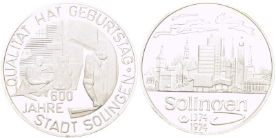 ГЕРМАНИЯ МЕДАЛЬ 1974 В ЧЕСТЬ 600-ЛЕТИЯ ГОРОДА ЗОЛИНГЕН (1374-1974) PROOF 4527-534