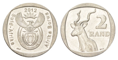 ЮАР 2 ранда 2012 KM 498 медь плакированная никелем 4628-327
