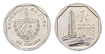 Куба 1 сентаво 2001 KM 733 алюминий UNC 4696-1123