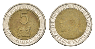 Кения 5 шиллингов 2010 KM 37.2 биметалл 4613-328
