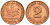 ФРГ 2 ПФЕННИГА 1970 J KM 106a, J.381a сталь плакированная сталь плакированная медьюю 4396-1562