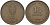 Израиль 10 прута 1949 JE 5709, с жемчужиной KM 11 бронза 28-223