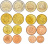 Финляндия евронабор из 8 монет 2000-2003 в капсулах UNC 1-5-2-28