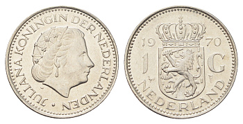 Нидерланды 1 гульден 1970 Юлиана (1948-1980) KM 184a никель 4706-1234
