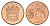 ЮАР 5 центов 1998 герб, райский журавль KM 160 сталь плакированная медью UNC 4621-622