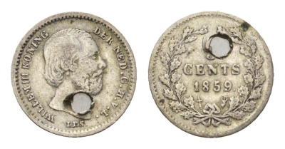 Нидерланды 5 цент 1859 Виллем III (1849-1890) KM 91 серебро 4701-1231