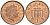 Великобритания 1 пенни 2001 Елизавета II (1952-2022) KM 986, Spink 4710 (B5) сталь плакированная медью 4609-557