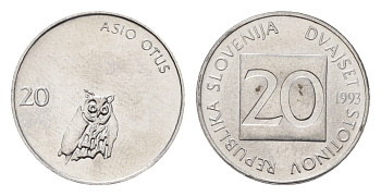 Словения 20 стотинов 1993 KM 8 алюминий UNC 4173-619