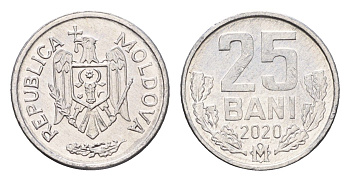 Молдавия (Молдова) 25 бань (бани) 2020 KM 3 алюминий UNC 4694-1115