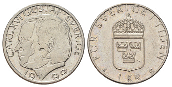 Швеция 1 крона 1999 Карл XVI Густав (1973-) KM 852a медно-никель 4671-352