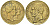 Бельгия КОПИЯ 100 франков 1853 желтый металл 01-236-31