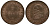 Ватикан 1/2 сольдо - 2 1/2 чентезимо 1866 R, год XXI, папа Пий IX (1846-1878), раскол штемпеля KM 1371 (C181) медь UNC 00-817-22
