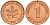 ФРГ 1 пфенниг 1986 G KM 105, J. 380 сталь плакированная медью    4598-639