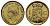 Нидерланды 1 гульден ND игровой жетон, Вильгельмина (1890-1948) золото PROOF 413-3833
