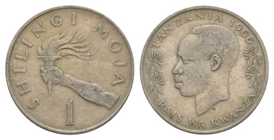 Танзания 1 шиллинг 1966 KM 4 медно-никель 4641-941