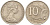 Австралия 10 центов 1968 Елизавета II (1952-), птица лирахвост KM 65 медно-никель 4382-923