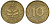 ФРГ 10 пфеннигов 1985 G KM 108, J. 383 сталь плакированная латунью 62-1053