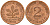 ФРГ 2 пфеннига 1990 J J.381a, KM 106a сталь плакированная медью    4598-926