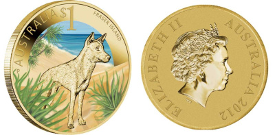 Австралия 1 доллар 2012 серия всемирное наследие, национальный парк Остров Фрейзера, цветная эмаль  KM 1822 алюминиевая бронза UNC M41-02