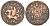 Росток 1 пфенниг 1824 AS, Адам Шиллер (1815-1824) KM 135 медь     4615-317