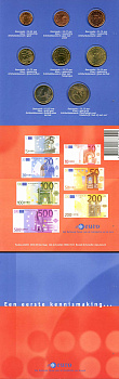 Нидерланды евронабор из 8 монет 2001 на клею  биметалл  UNC  1181-1-02