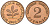 ФРГ 2 пфеннига 1966 G KM 106, J.381 бронза PROOF 1094-7-64