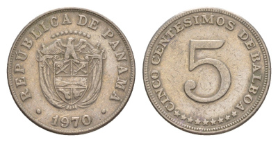 Панама 5 сентесимо 1970 KM 23.2 медно-никель 4649-834