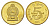 Шри-Ланка 5 рупий 2013 KM 148a сталь плакированная латунью UNC 4650-917
